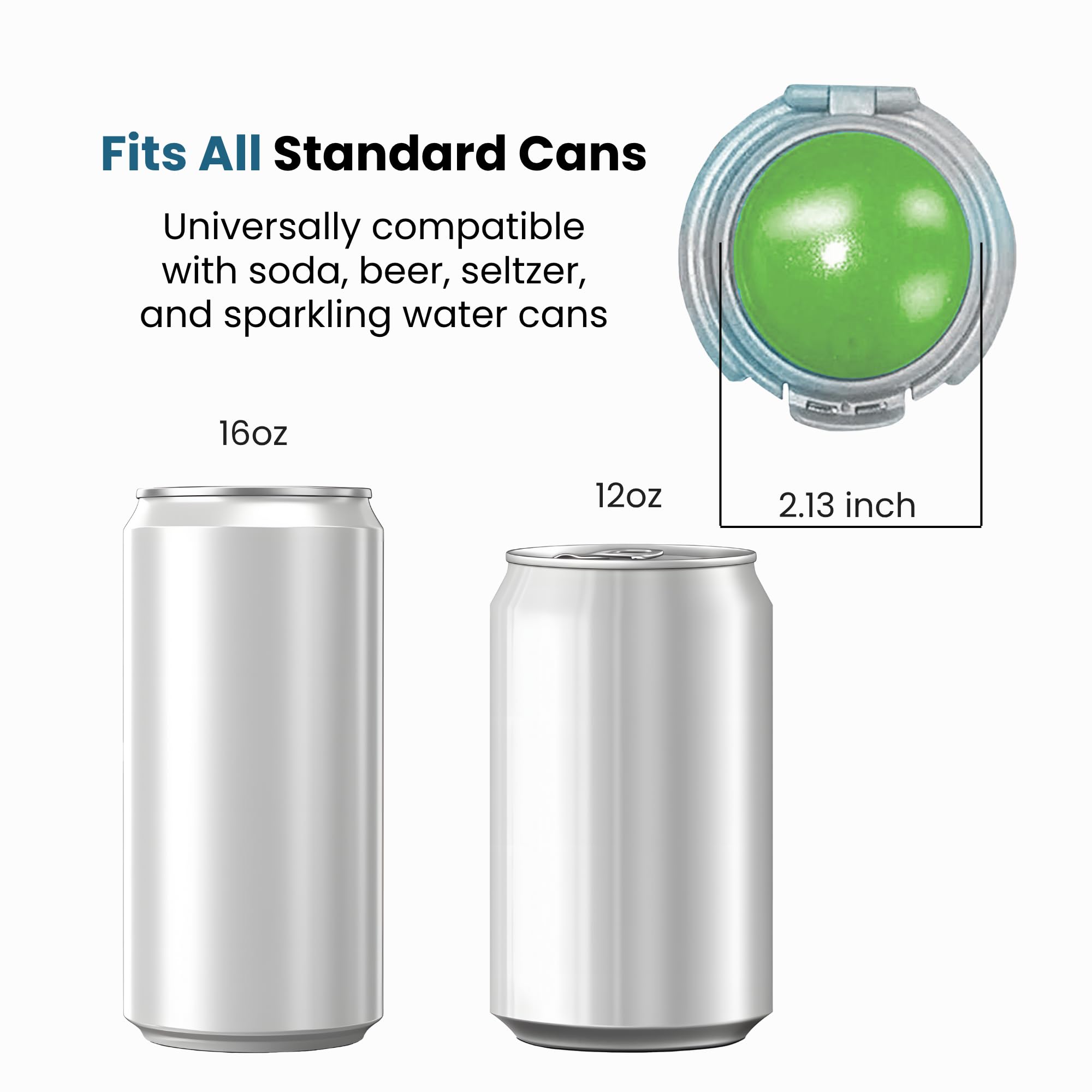 Jokari 2 Click Can Pump and Pour Carbonation Saver for 12oz Soda and Beer Cans Keep Fizzy Drinks Fresh Press On Manual Soda Preserver Reusable Can Cap for Carbonated Beverages 2 Pack - Image 6