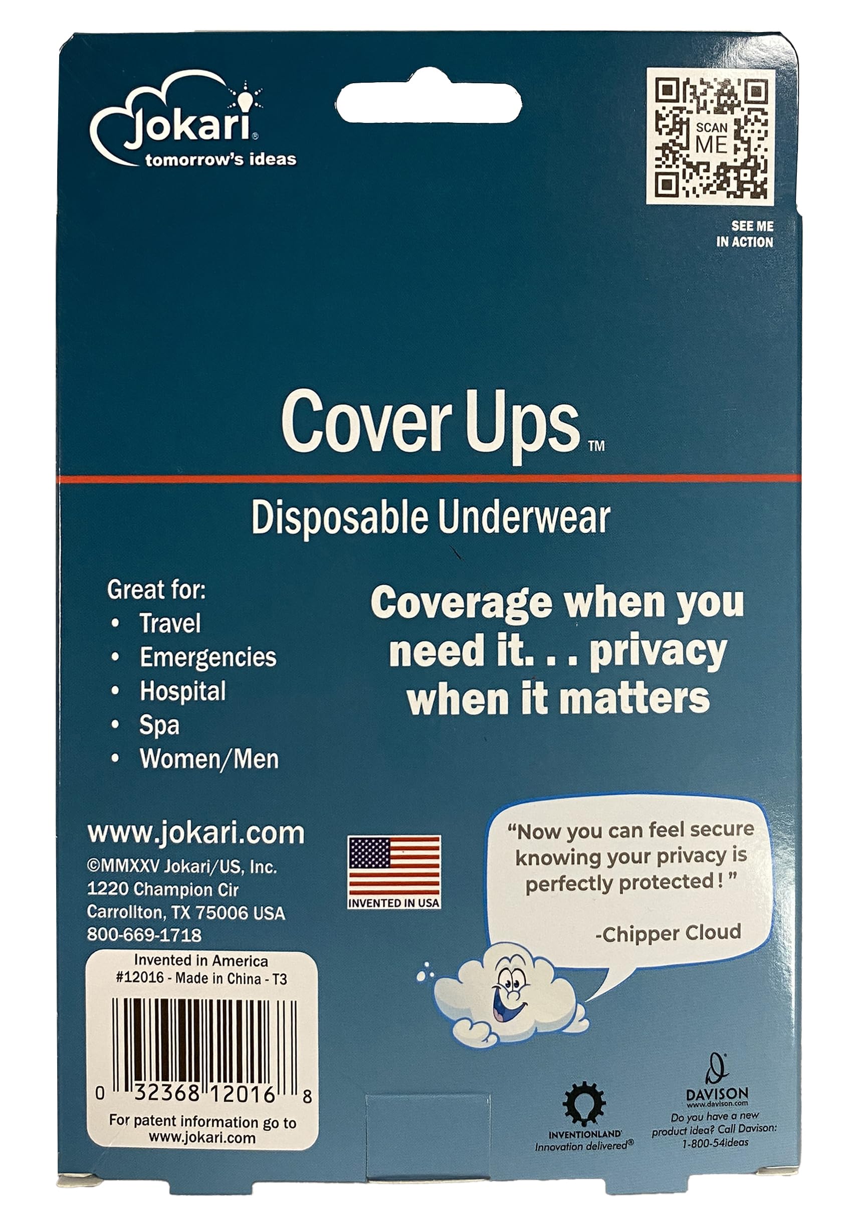 Jokari 6-Pack Disposable Unisex Underwear for Men and Women. Individually Wrapped, Breathable, Full-Coverage, Elastic Fit Undies for Travel, Emergencies or Medical Use. Includes Zippered Carrying Case - Image 8