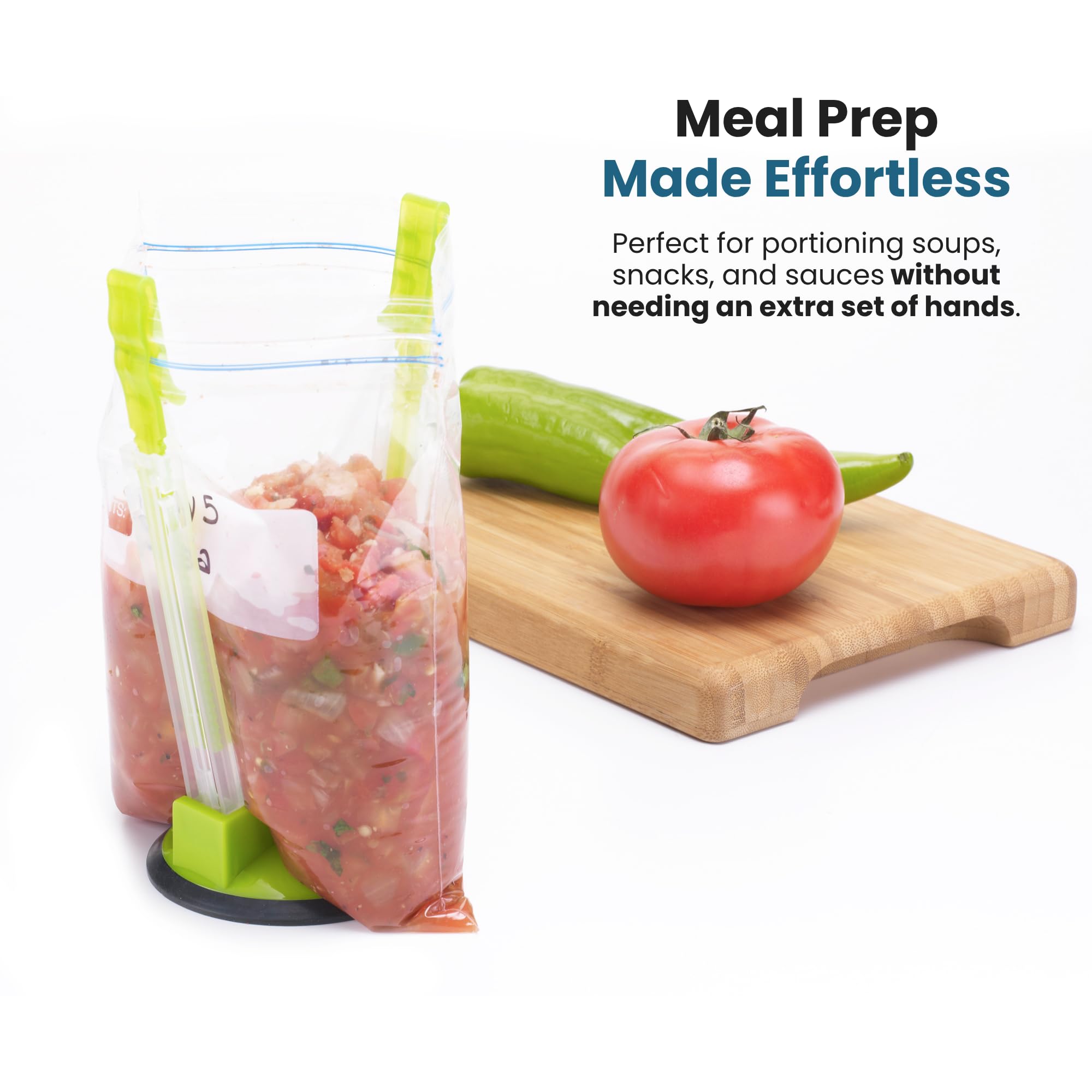Jokari Adjustable Baggy Rack Stand 2 Pack Hands Free Food Storage Bag Holder Stand for Freezer and Sandwich Bags Clip Stand for Pouring Leftovers or Drying Reusable Ziploc Bags - Image 6