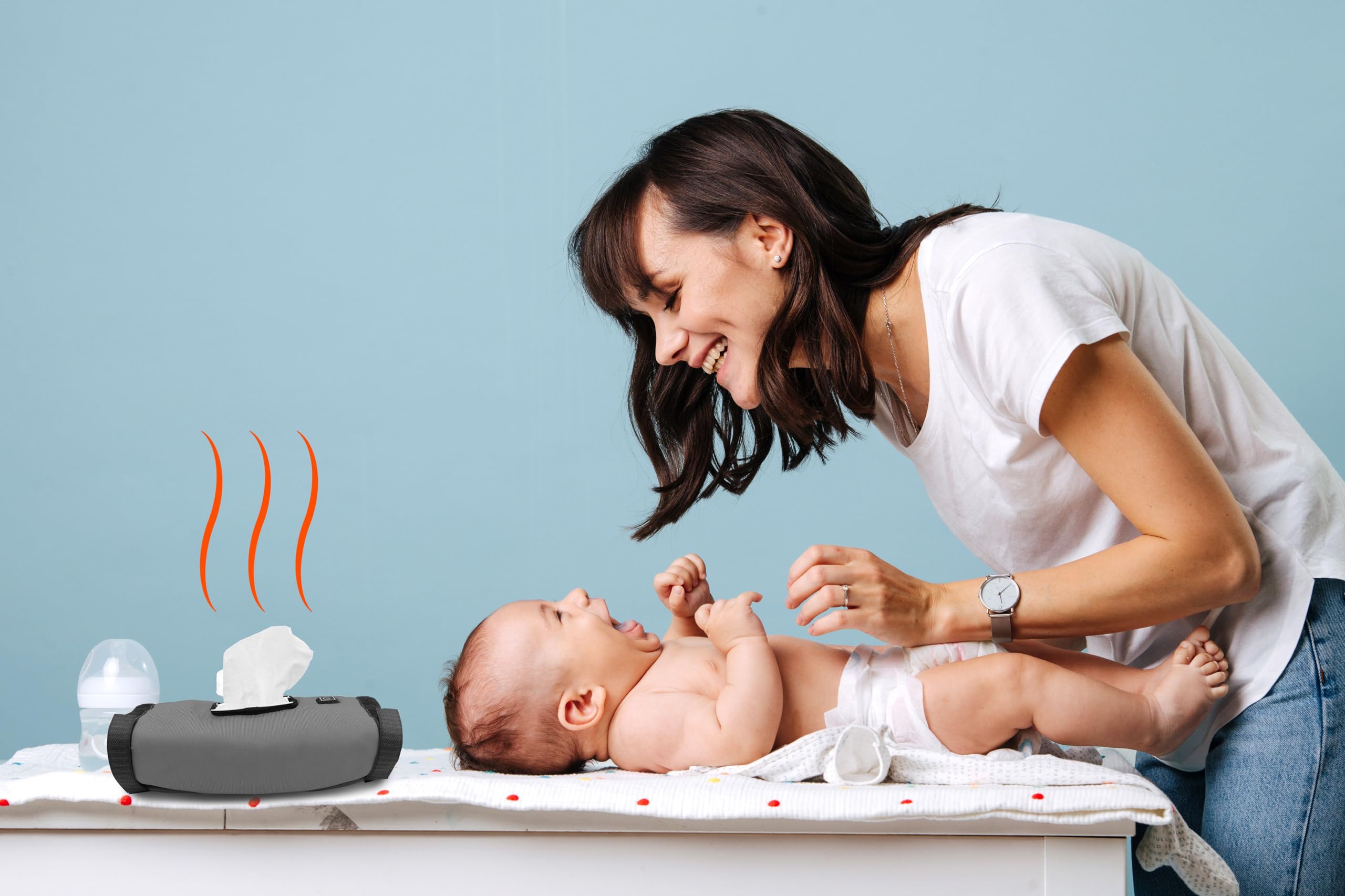 Jokari Adjustable Portable Baby Wipes Warmer Wrap. USB Rechargeable Multiple Heat Settings for Gentle Warmth. On the Go Heater Fits Most Diaper Bags for Easy Storage and Travel with Babies or Toddlers - Image 3