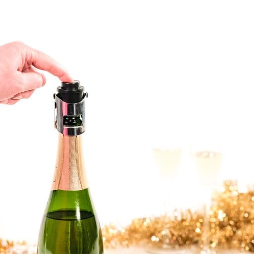 Jokari Champagne Saver Wine Bottle Pump Topper Stops Carbonation Loss After the Cork Top Pops. This Stopper Creates a Near Vacuum Seal to Save Your Sparkling Beverage Bubbles and Fizz for Longer (1) - Image 3