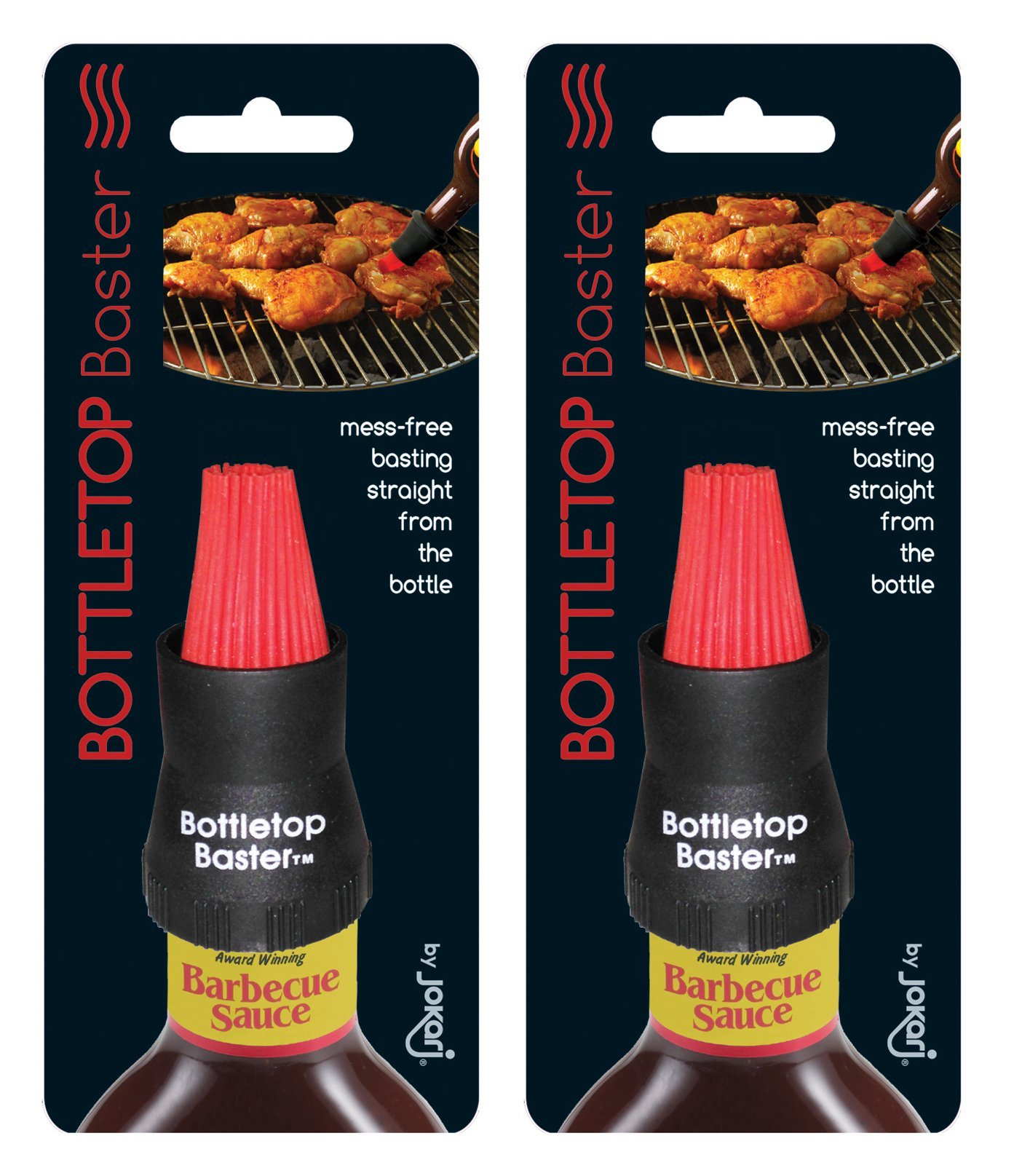 Jokari Crazy But It Works Silicone Bottletop BBQ Baster, Black, 2-Pack - Image 4