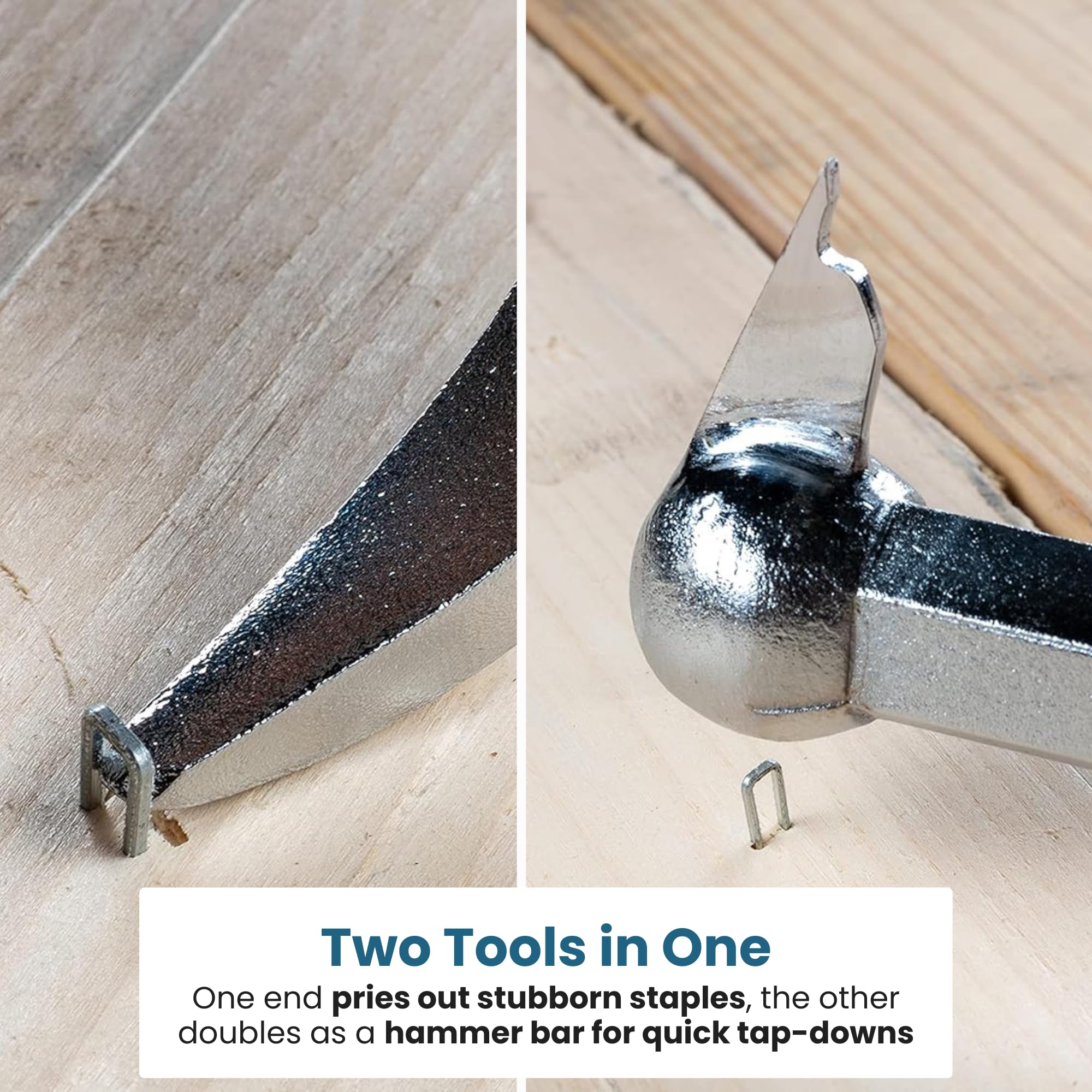 Jokari Industrial Strength 14-Inch Staple Remover Tool, Heavy-Duty Staple Puller and Hammer Bar for Carpentry, Upholstery, Flooring and Carpet Removal, Removes Air Gun Staples Cleanly Without Damage - Image 3