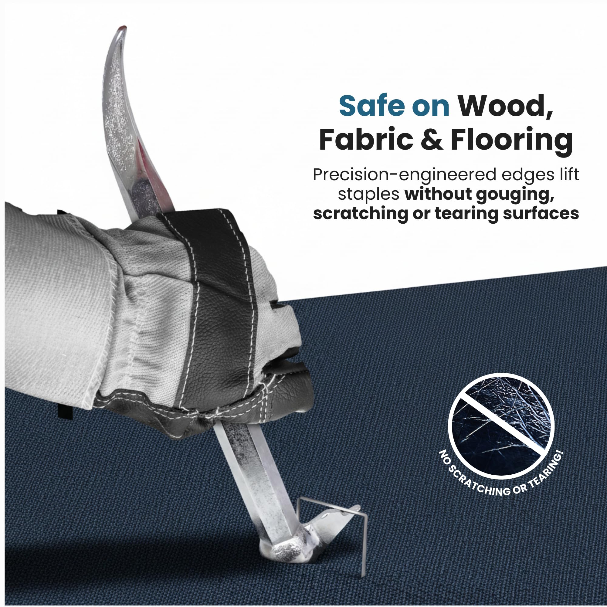 Jokari Industrial Strength 14-Inch Staple Remover Tool, Heavy-Duty Staple Puller and Hammer Bar for Carpentry, Upholstery, Flooring and Carpet Removal, Removes Air Gun Staples Cleanly Without Damage - Image 4