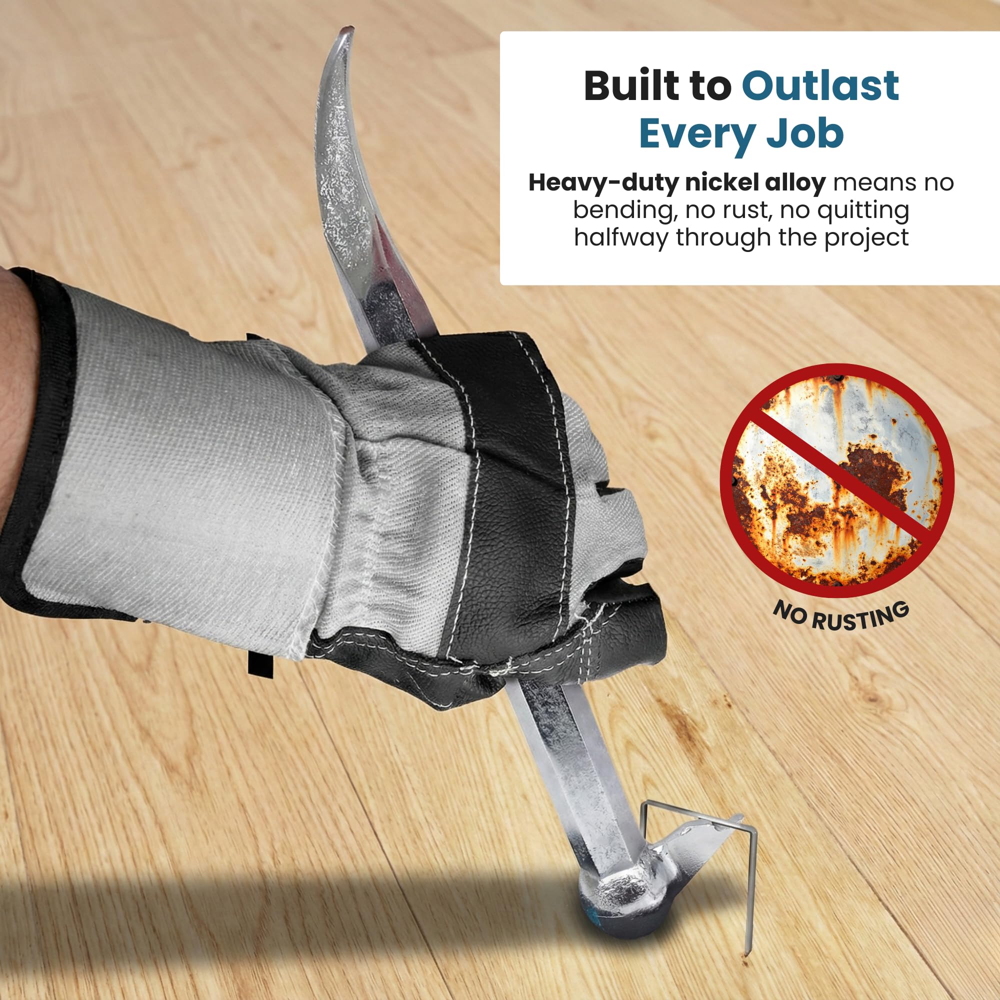 Jokari Industrial Strength 14-Inch Staple Remover Tool, Heavy-Duty Staple Puller and Hammer Bar for Carpentry, Upholstery, Flooring and Carpet Removal, Removes Air Gun Staples Cleanly Without Damage - Image 6