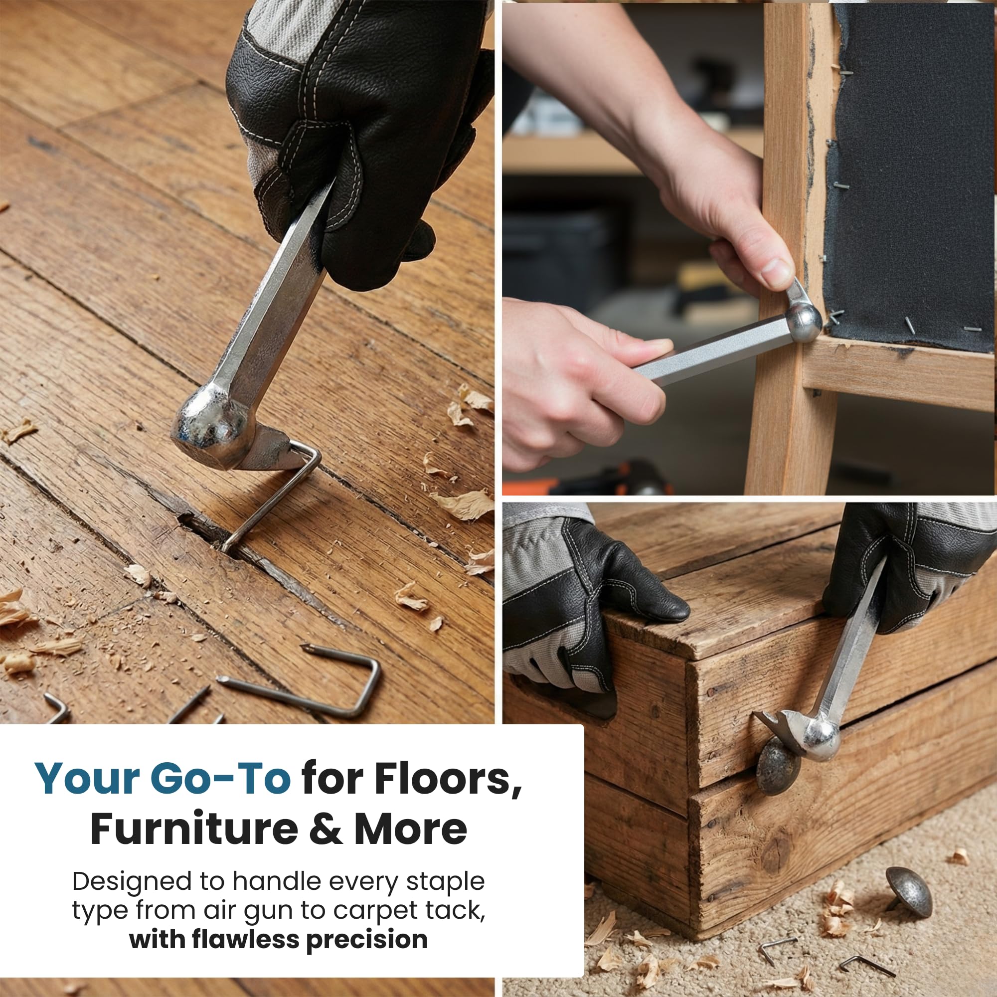 Jokari Industrial Strength 14-Inch Staple Remover Tool, Heavy-Duty Staple Puller and Hammer Bar for Carpentry, Upholstery, Flooring and Carpet Removal, Removes Air Gun Staples Cleanly Without Damage - Image 7