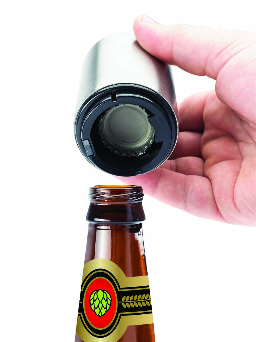 Jokari Magnetic Automatic One Handed Bottle Top Pop Opener. Easily Open Any Pry Top Beverage Without Damaging the Cap With 1 Push Single Handedly. Perfect Bar Accessory for Beer and Gadget Lovers (1) - Image 4