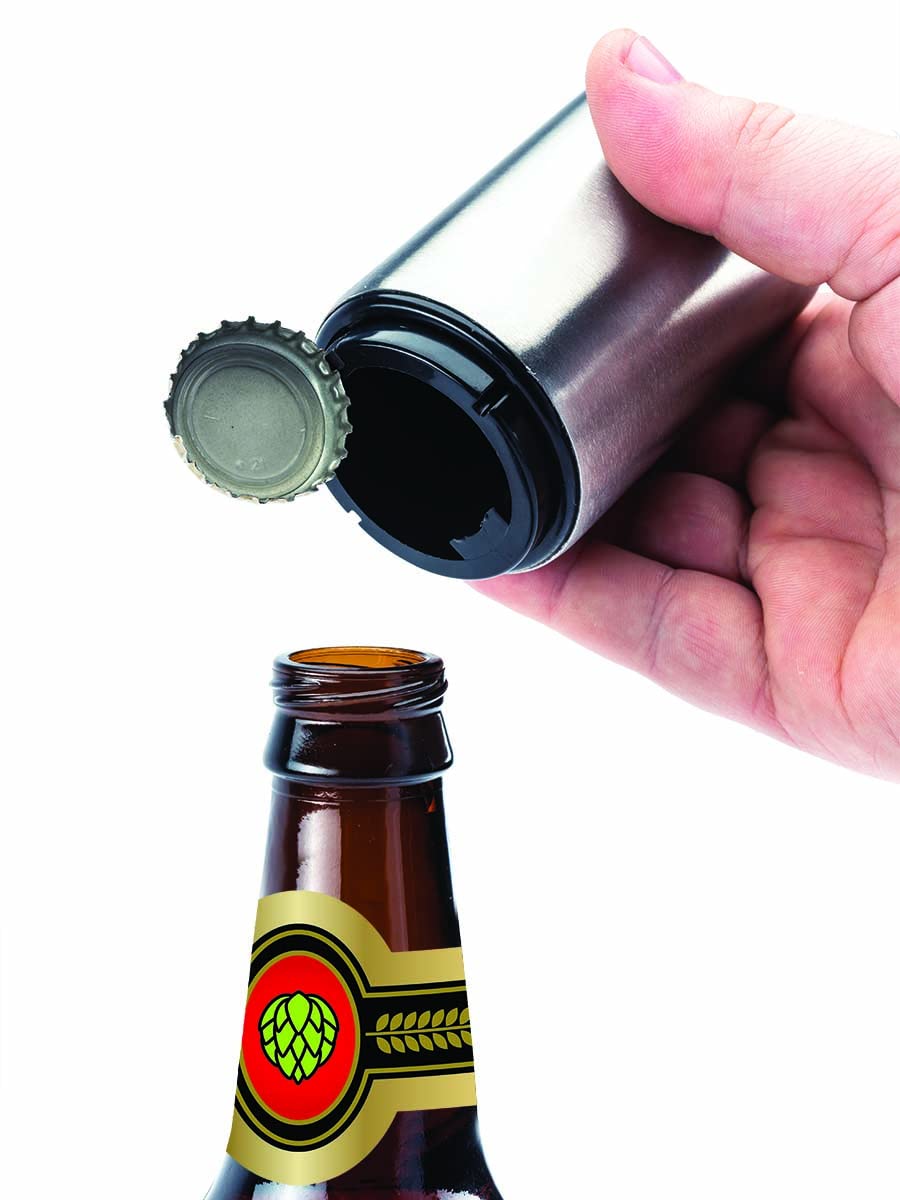 Jokari Magnetic Automatic One Handed Bottle Top Pop Opener. Easily Open Any Pry Top Beverage Without Damaging the Cap With 1 Push Single Handedly. Perfect Bar Accessory for Beer and Gadget Lovers (1) - Image 5