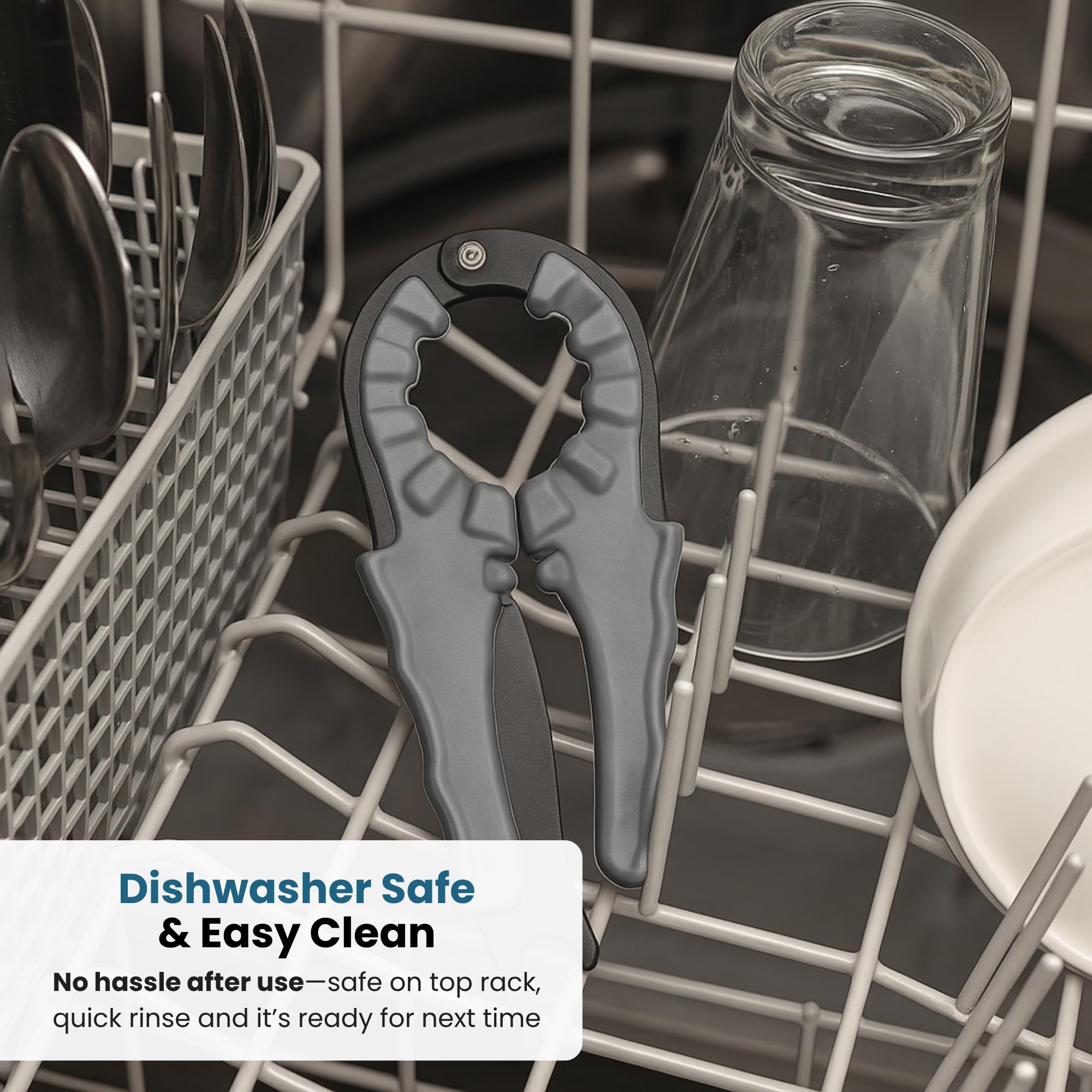 Jokari Multi Bottle Opener for Jars Bottles and Cans 3 in 1 Easy Grip Lid Opener for Weak Hands Twist Caps Pull Tabs Pop Tops and Small Lids Arthritis Aid Manual Kitchen Tool Black - Image 6