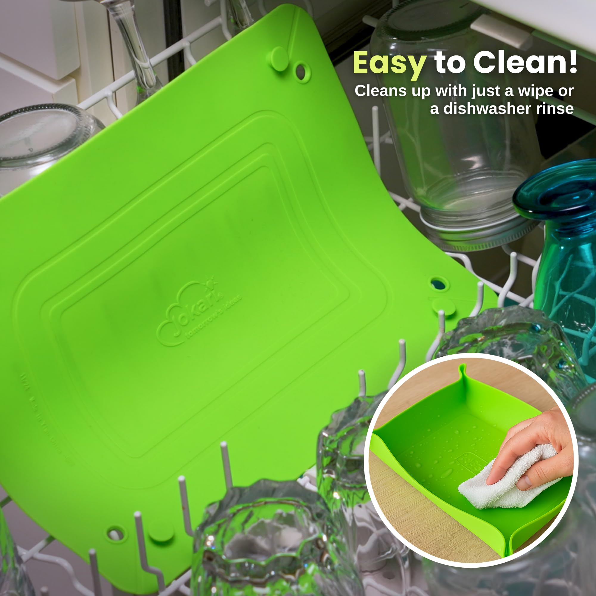 Jokari Portable Silicone Snack Holder – Foldable, Spillproof Food Surface for Kids & Adults, BPA-Free, Dishwasher Safe, Ideal for Car Rides, Camping, Flights & More - Image 3