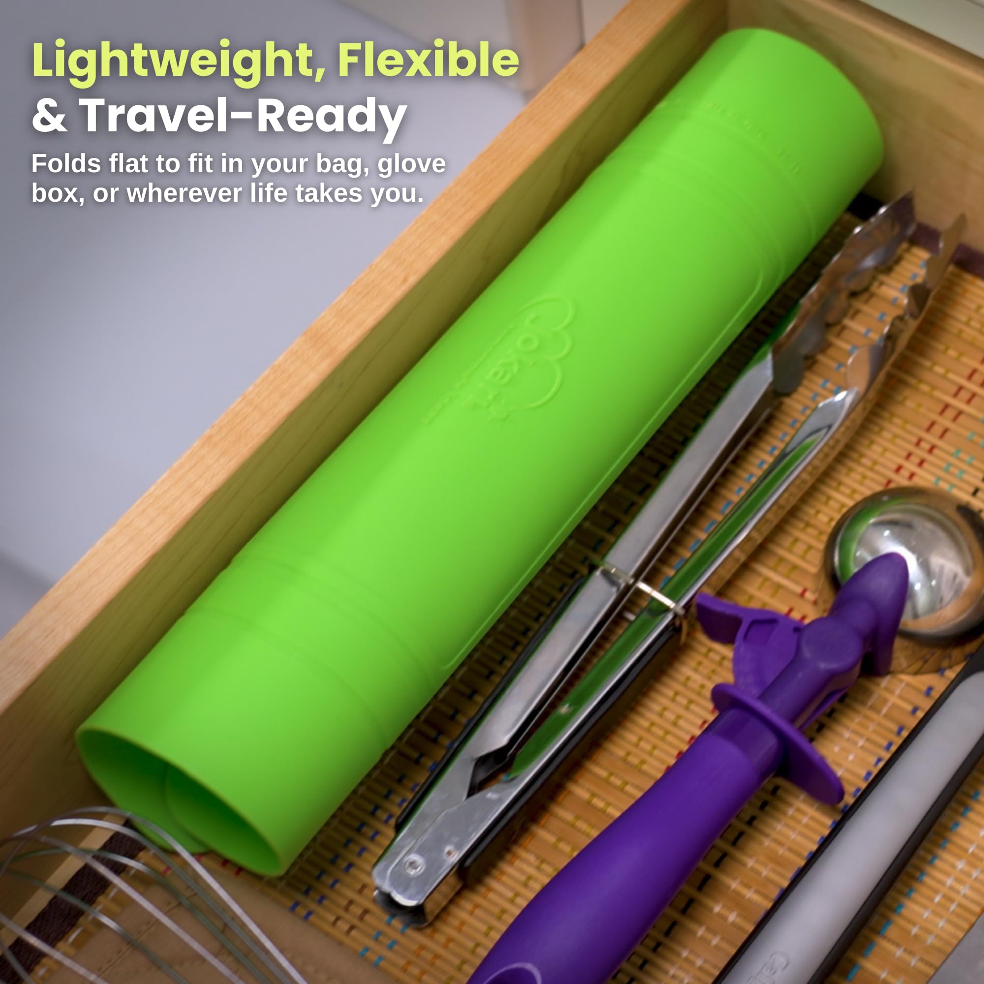 Jokari Portable Silicone Snack Holder – Foldable, Spillproof Food Surface for Kids & Adults, BPA-Free, Dishwasher Safe, Ideal for Car Rides, Camping, Flights & More - Image 4