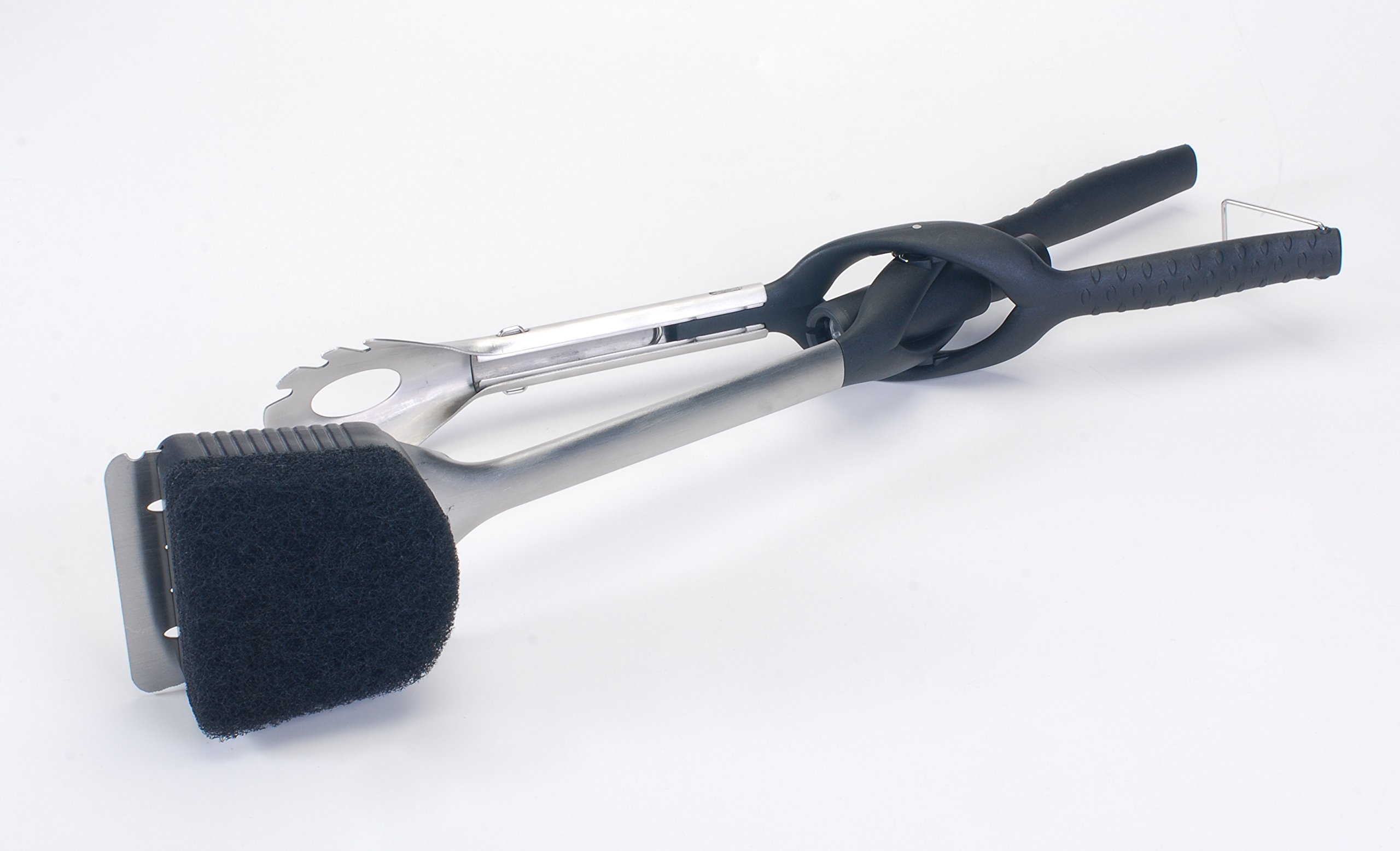 Jokari Pro Grade 6 in 1 Lighted Grill Set. All In One Industrial Strength Tool Includes Easy Grip Handle, Spatula, Adjustable Tongs, Knife Blade, Scraper, LED Flashlight, BBQ Skewers and Bottle Opener - Image 6