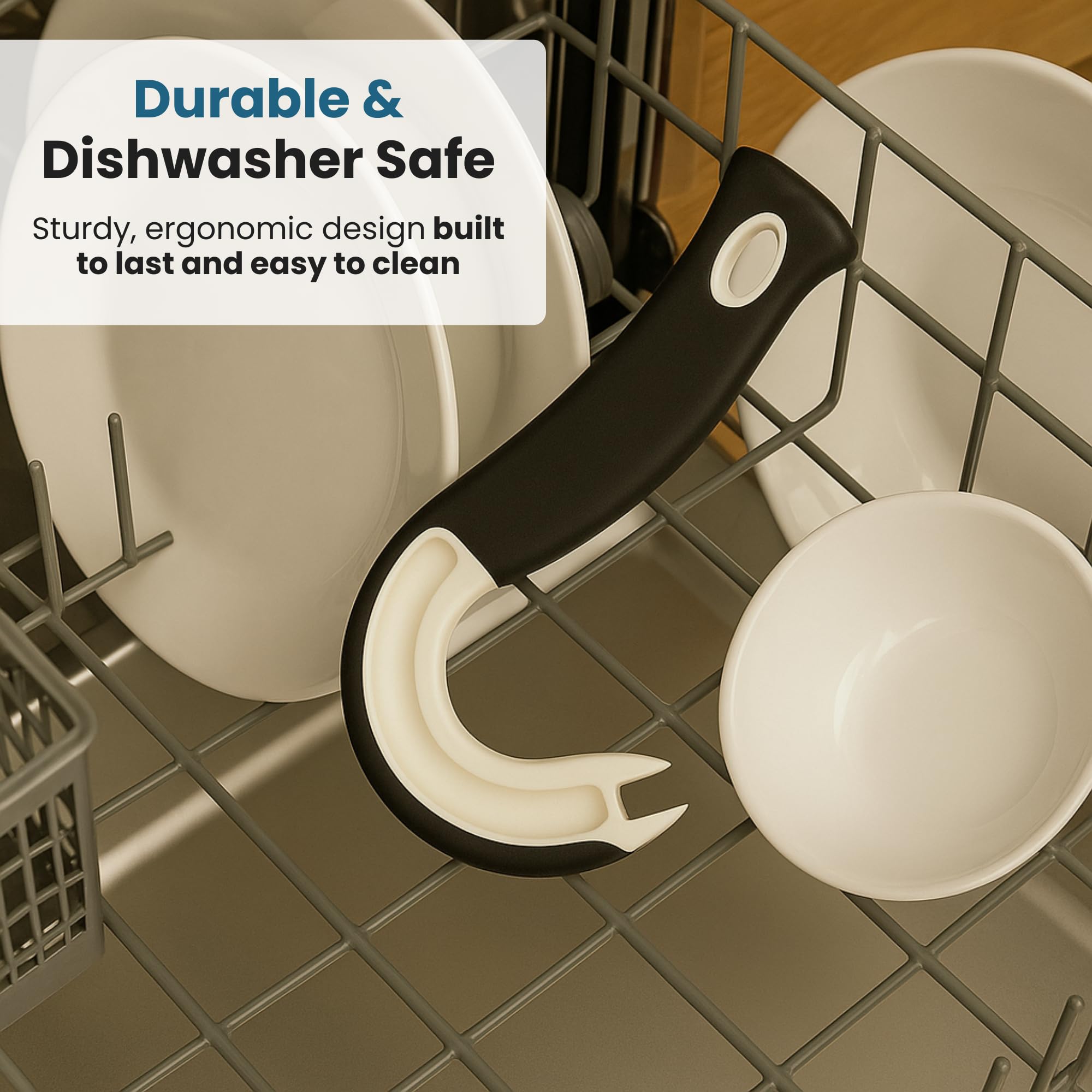 Jokari Ring Pull Can Opener for Soda and Food Cans Arthritis Aid with Non Slip Grip for Seniors Kids and Nail Protection Manual Pull Tab Tool for Easy Open Cans Black Dishwasher Safe - Image 7