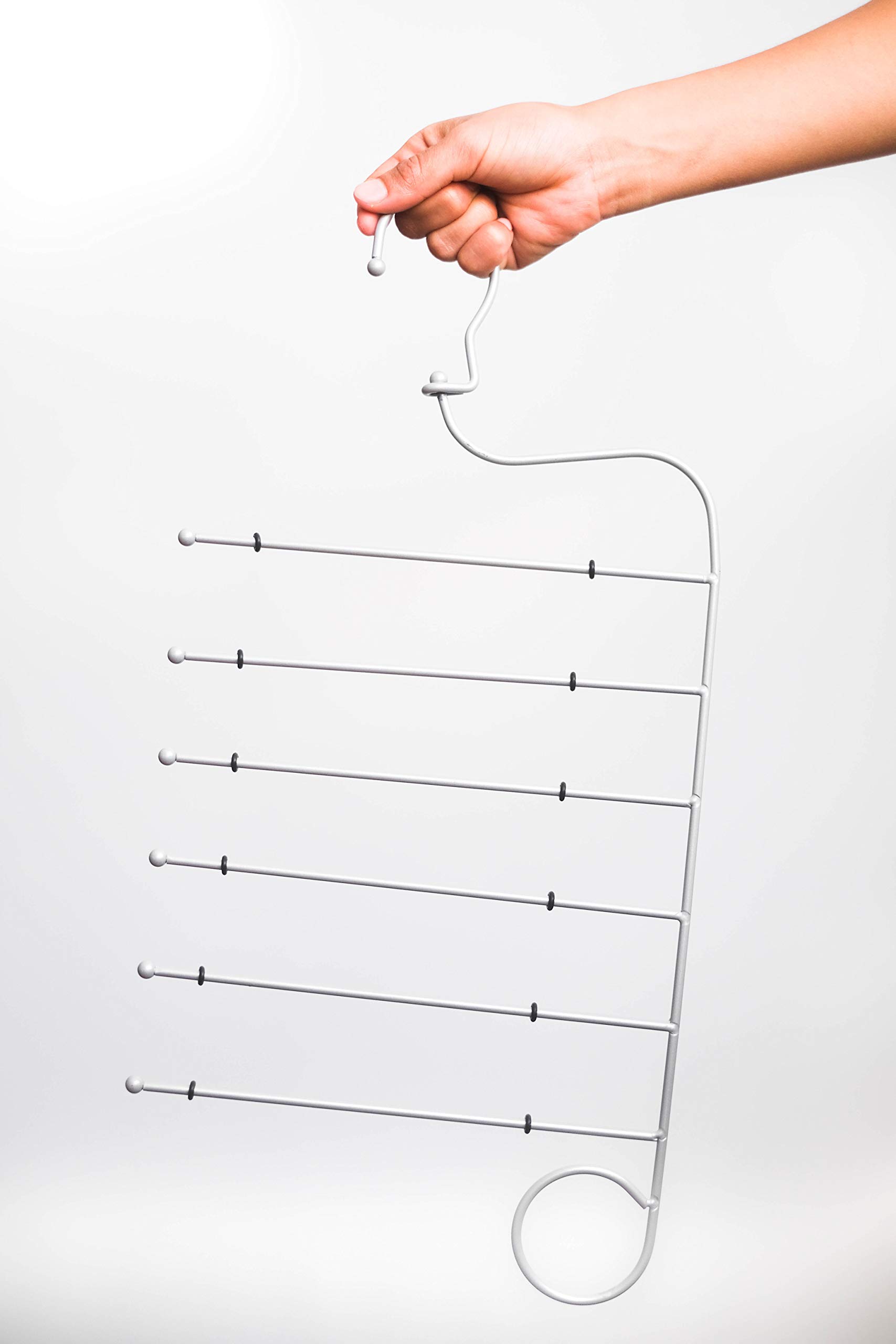 Jokari Set of 2 Non Slip 6 in 1 Space Saving Hangers for Leggings, Pants, Scarves and More. Maximize Storage, Hang Six Pairs Of Slacks, Jeans and Any Material Workout or Yoga Pants, and Won't Slip Off - Image 7