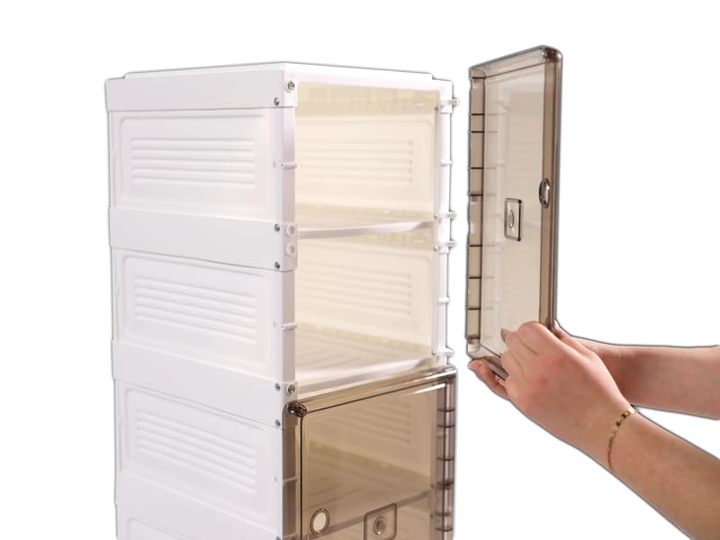 Jokari Set of 4 Collapsible, Stackable Shoe Storage Shelves, See-Through Doors. Holds 4 Pairs of Adult Shoes. Keep Closets and Entryways Tidy. Multi-Use Home Storage for Bedroom, Kitchen and More (4) - Image 3