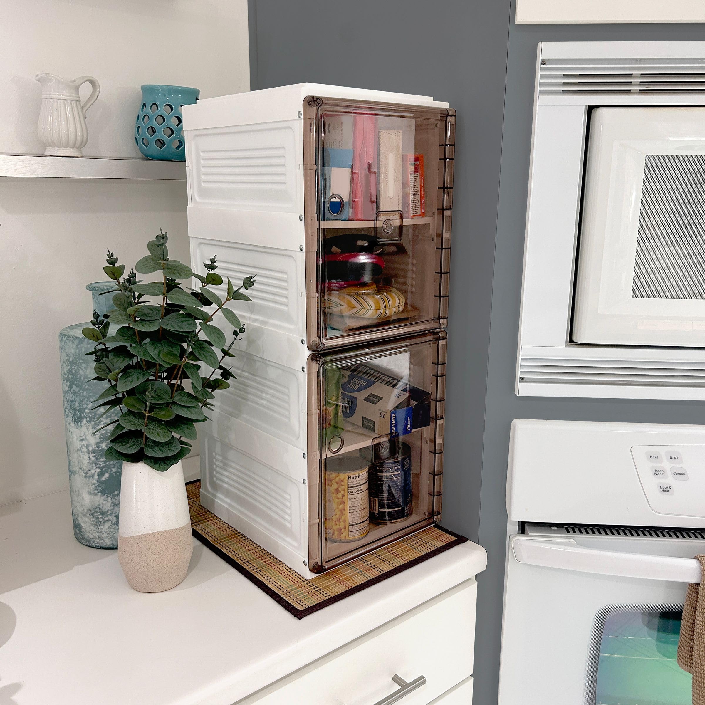 Jokari Set of 4 Collapsible, Stackable Shoe Storage Shelves, See-Through Doors. Holds 4 Pairs of Adult Shoes. Keep Closets and Entryways Tidy. Multi-Use Home Storage for Bedroom, Kitchen and More (4) - Image 6