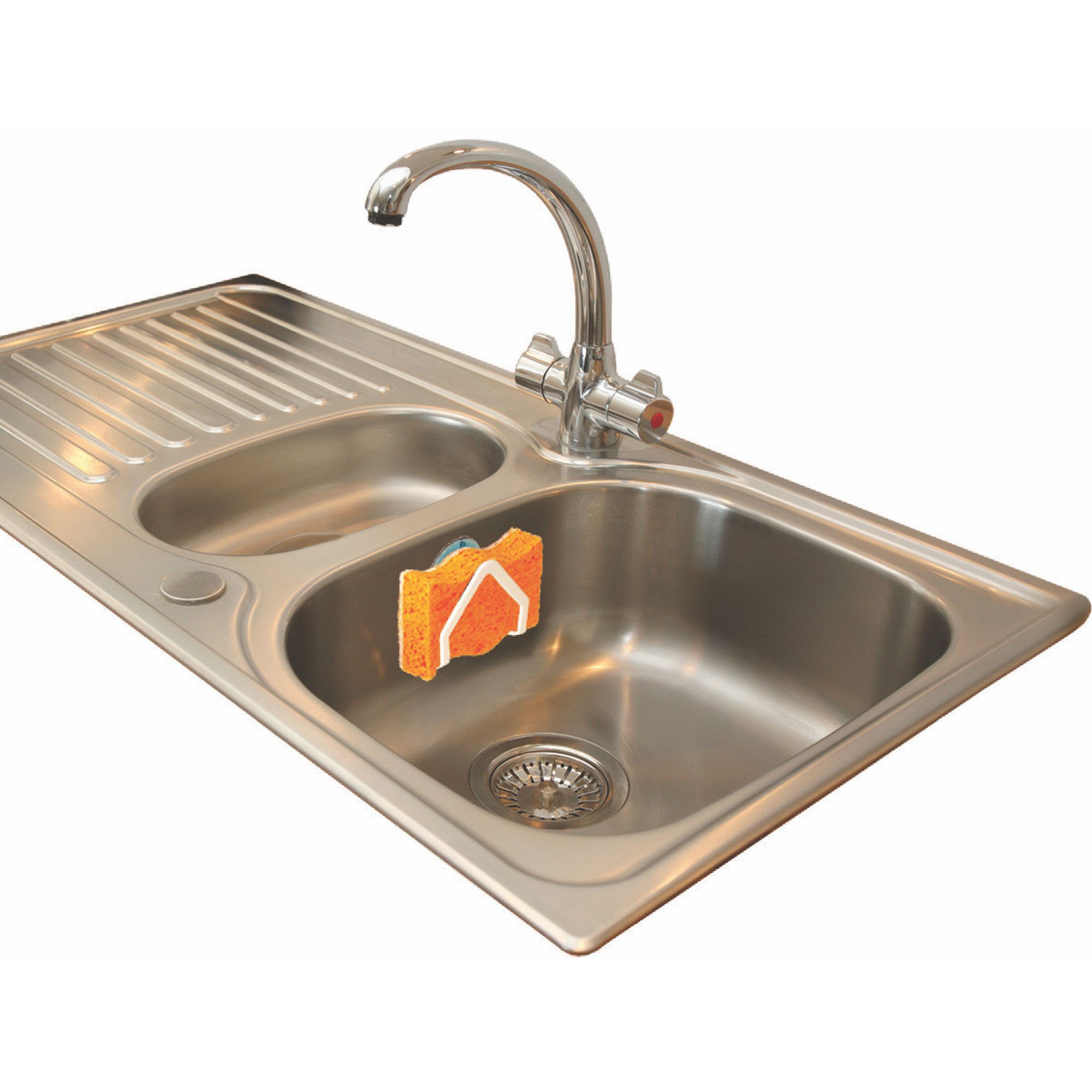 Jokari Suction Cup Kitchen Sponge Caddy 4 Pack. Stick to Any Type of Stainless Steel or Ceramic Sink to Keep Scrubbers Elevated and Counters Clutter Free. Dries Sponges Quickly - Image 3