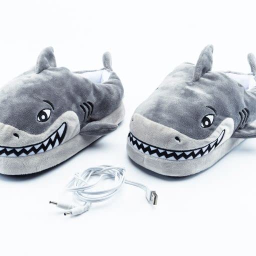 Jokari USB Rechargeable Heated Shark Slippers for Men, Women and Kids. Super Comfy Plush Electric Slippers with Non Slip, Water Resistant Soles, Foam Insole to Keep Feet and Toes Warm (Child M) - Image 3