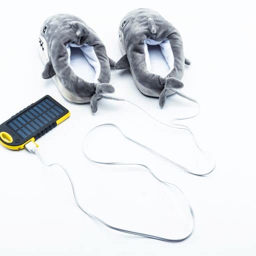 Jokari USB Rechargeable Heated Shark Slippers for Men, Women and Kids. Super Comfy Plush Electric Slippers with Non Slip, Water Resistant Soles, Foam Insole to Keep Feet and Toes Warm (Child M) - Image 4